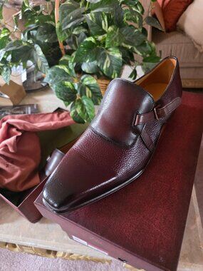 Mezlan Milani Burgundy Deerskin & Calfskin Loafers Handmade